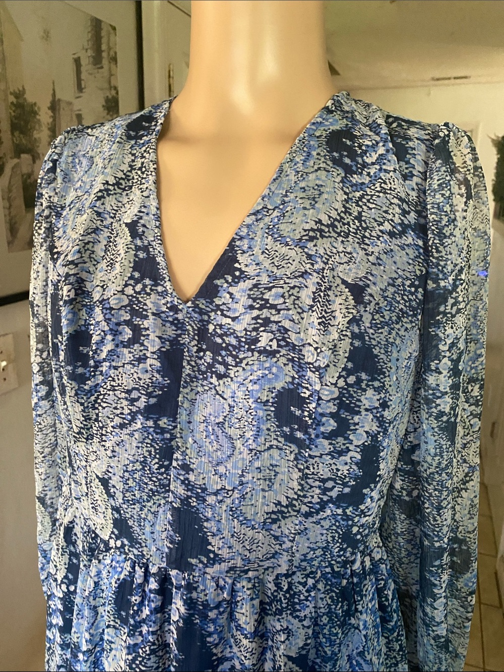 Joie Blue and White Paisley Print Dress - Picture 5 of 10